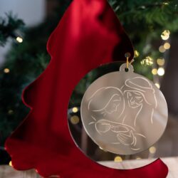 Albero con pallina della Sacra Famiglia - Decoro Natalizio Regplex in Plexiglass - immagine 2