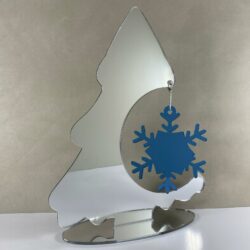 Albero con pallina Fiocco di Neve - Decoro Natalizio Regplex in Plexiglass - immagine 2