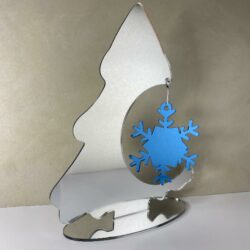 Albero con pallina Fiocco di Neve - Decoro Natalizio Regplex in Plexiglass - immagine 3