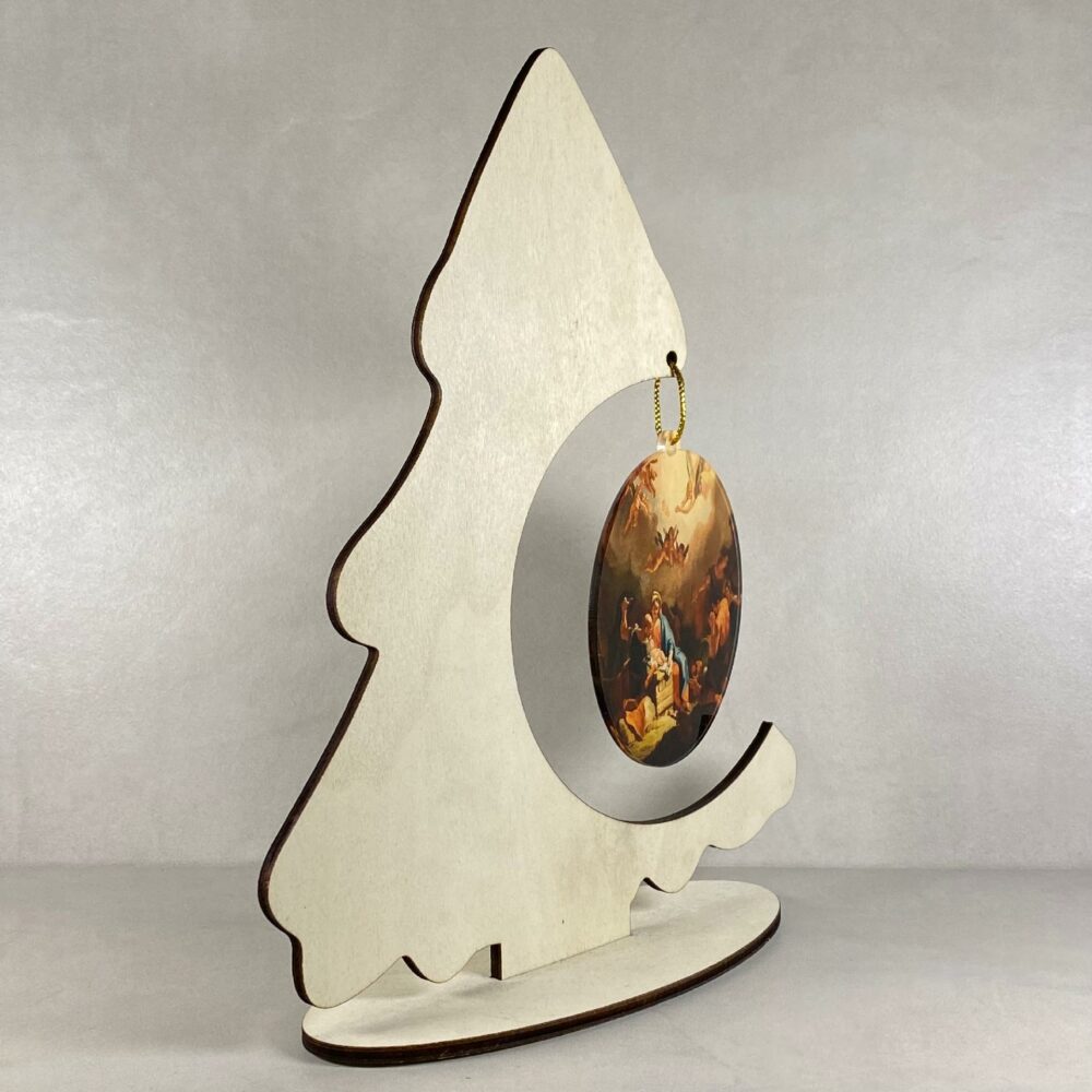 Albero Wood con pallina - Decoro Natalizio Regplex in Legno - immagine 4