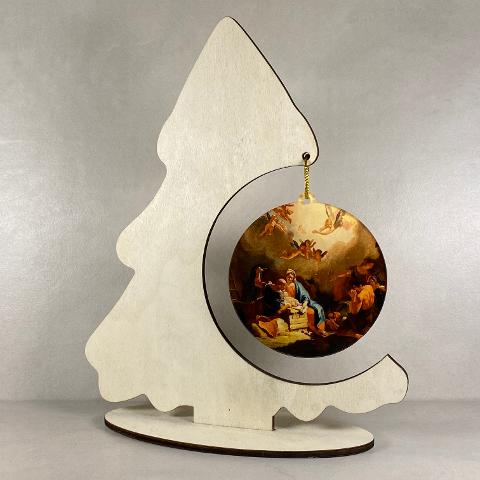 Albero Wood con pallina - Decoro Natalizio Regplex in Legno
