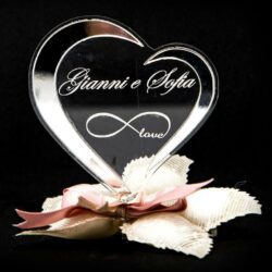 Amore Infinito - Cuore in Plexiglas in versione accessorio per Bomboniera Regplex Personalizzabile - immagine 2