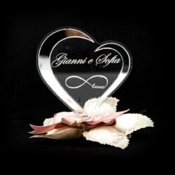 Amore Infinito - Cuore in Plexiglas in versione accessorio per Bomboniera Regplex Personalizzabile - immagine 3