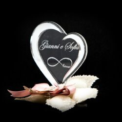 Amore Infinito - Cuore in Plexiglas in versione accessorio per Bomboniera Regplex Personalizzabile - immagine 4