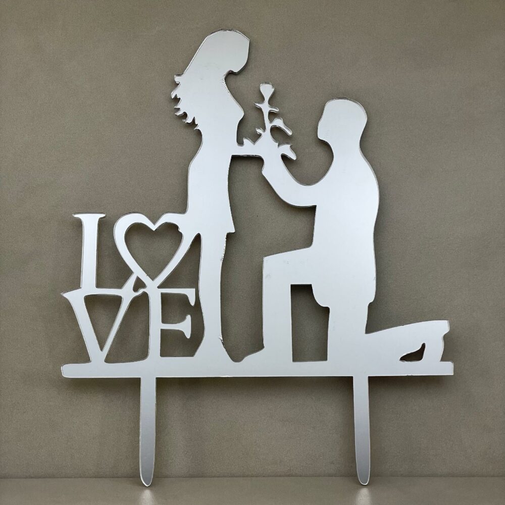 Cake Topper con Proposta di Matrimonio- in Plexiglass Regplex Decorazione per Torta - immagine 3