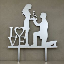 Cake Topper con Proposta di Matrimonio- in Plexiglass Regplex Decorazione per Torta - immagine 3