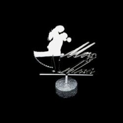 Cake Topper - Mr & Mrs - in Plexiglas Regplex per Torta Nuziale - immagine 3