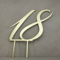 Cake Topper - Numero 18 - in Plexiglas Regplex Decorazione per Torta - immagine 2