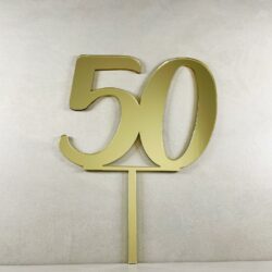 Cake Topper - Numero 50 - in Plexiglas Regplex Decorazione per Torta - immagine 2