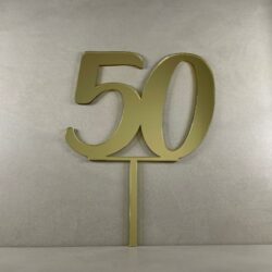 Cake Topper - Numero 50 - in Plexiglas Regplex Decorazione per Torta - immagine 3
