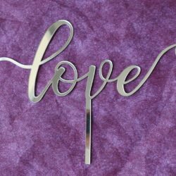 Cake Topper scritta - Love -  in Plexiglass Regplex per Torta - immagine 2