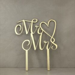 Cake Topper scritta - Mr  Mrs - in Plexiglass Regplex Decorazione per Torta - immagine 2