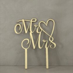 Cake Topper scritta - Mr  Mrs - in Plexiglass Regplex Decorazione per Torta - immagine 4