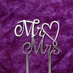 Cake Topper scritta - Mr  Mrs - in Plexiglass Regplex Decorazione per Torta - immagine 6