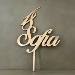 Cake Topper scritta - Numero 18 - con Nome personalizzato in Plexiglas Regplex Decorazione per Torta - immagine 2