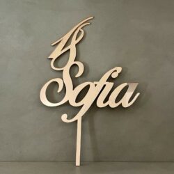 Cake Topper scritta - Numero 18 - con Nome personalizzato in Plexiglas Regplex Decorazione per Torta