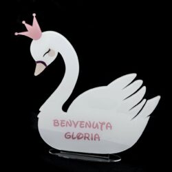 Cigno Nascita in Plexiglas Regplex Con Scritta Personalizzata - immagine 2