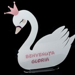 Cigno Nascita in Plexiglas Regplex Con Scritta Personalizzata - immagine 4