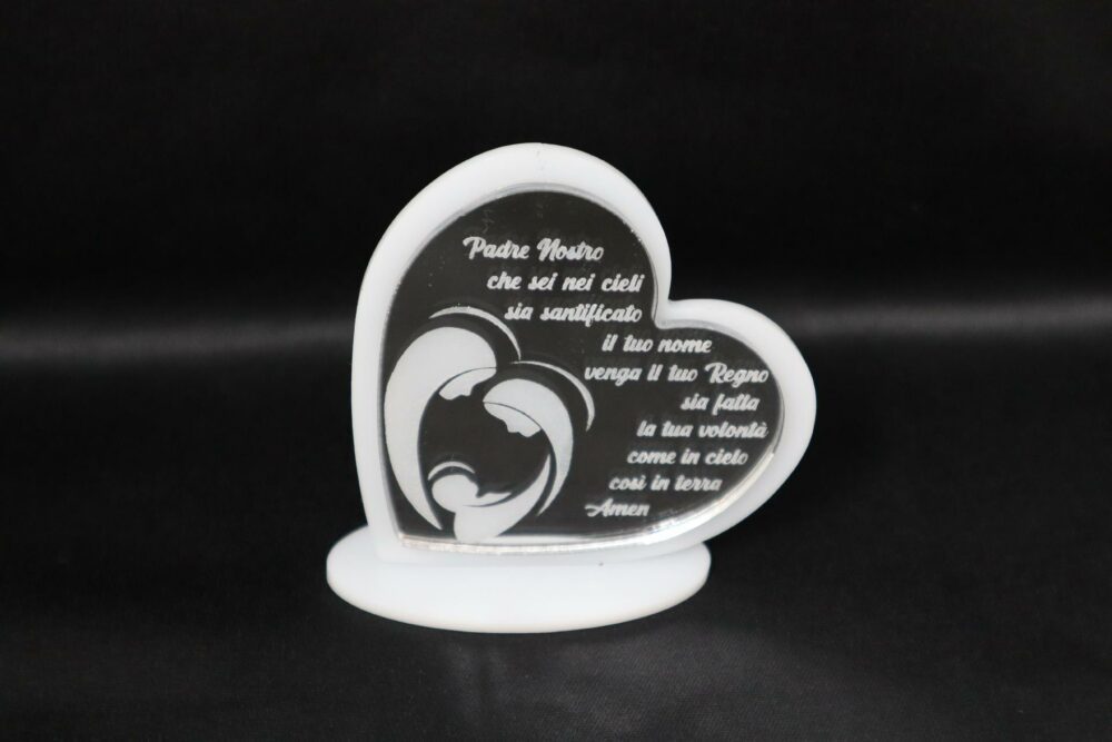 Cuore Preghiera in Plexiglas in versione accessorio per Bomboniera Regplex Personalizzabile - immagine 3
