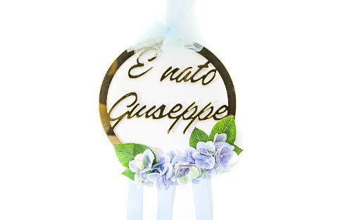 Dietro Porta Nascita in Plexiglas Regplex Con Scritta Personalizzata