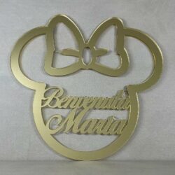 Dietro Porta Nascita in Plexiglas Specchiato Regplex Con Scritta Personalizzata
