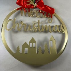 Ghirlanda Natalizia Fuoriporta Specchiata con scritta "Merry Christmas" Regplex in Plexiglass GH-1 - immagine 2