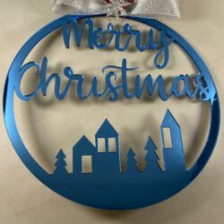 Ghirlanda Natalizia Fuoriporta Specchiata con scritta "Merry Christmas" Regplex in Plexiglass GH-1 - immagine 3