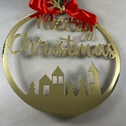 Ghirlanda Natalizia Fuoriporta Specchiata con scritta "Merry Christmas" Regplex in Plexiglass GH-1