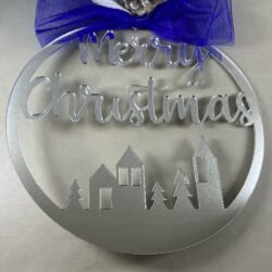 Ghirlanda Natalizia Fuoriporta Specchiata con scritta "Merry Christmas" Regplex in Plexiglass GH-1 - immagine 4