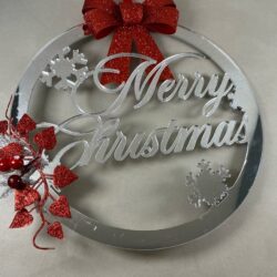 Ghirlanda Natalizia Fuoriporta Specchiata con scritta "Merry Christmas" Regplex in Plexiglass GH-4 - immagine 2