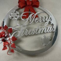 Ghirlanda Natalizia Fuoriporta Specchiata con scritta "Merry Christmas" Regplex in Plexiglass GH-4