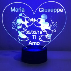 Lampada a Cuore per Innamorati con Scritta Personalizzata Regplex Base LED RGB - immagine 2