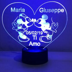 Lampada a Cuore per Innamorati con Scritta Personalizzata Regplex Base LED RGB