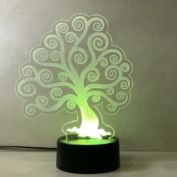 Lampada Albero della Vita con Scritta Personalizzata Regplex Base LED RGB