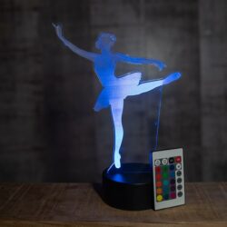 Lampada Ballerina con Scritta Personalizzata Regplex Base LED RGB - immagine 2