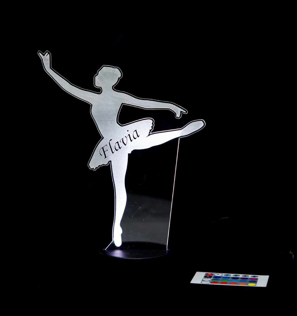 Lampada Ballerina con Scritta Personalizzata Regplex Base LED RGB - immagine 4