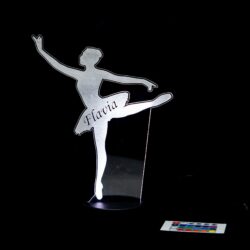 Lampada Ballerina con Scritta Personalizzata Regplex Base LED RGB - immagine 4