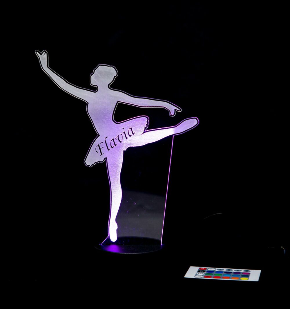 Lampada Ballerina con Scritta Personalizzata Regplex Base LED RGB - immagine 5