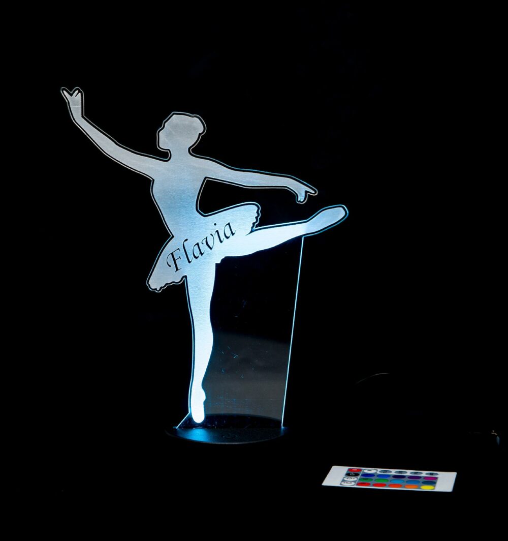 Lampada Ballerina con Scritta Personalizzata Regplex Base LED RGB - immagine 6