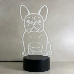 Lampada Bull Dog Francese con Scritta Personalizzata Regplex Base LED RGB - immagine 3