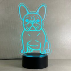 Lampada Bull Dog Francese con Scritta Personalizzata Regplex Base LED RGB - immagine 8