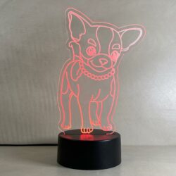 Lampada chihuahua con Scritta Personalizzata Regplex Base LED RGB - immagine 6