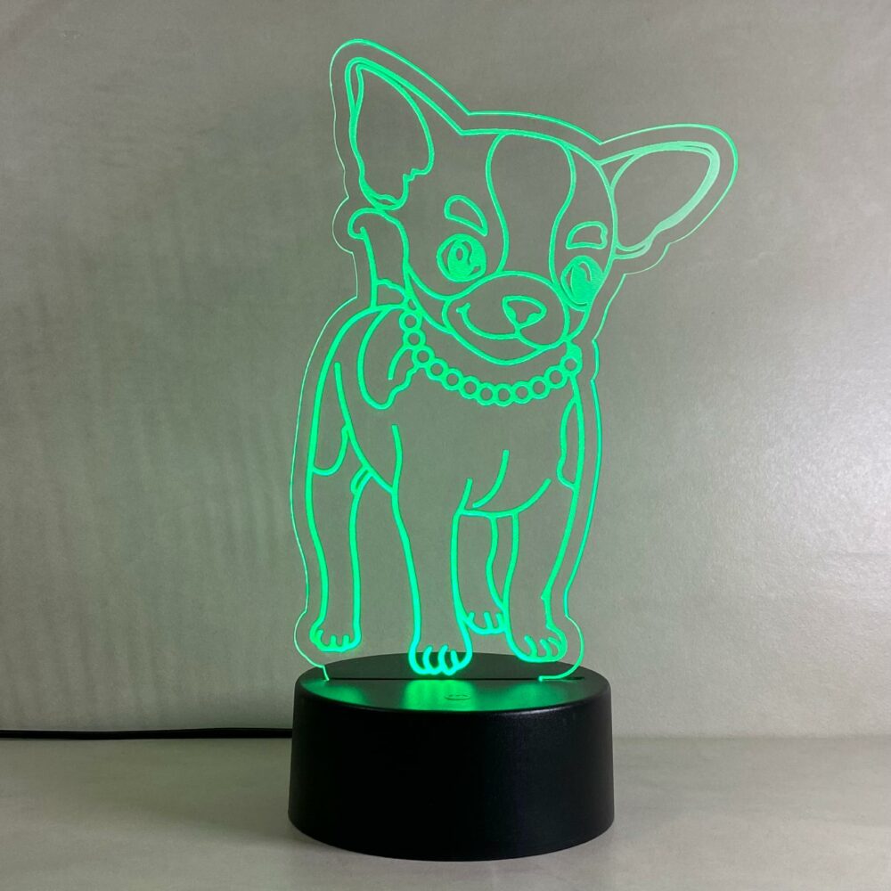 Lampada chihuahua con Scritta Personalizzata Regplex Base LED RGB - immagine 7