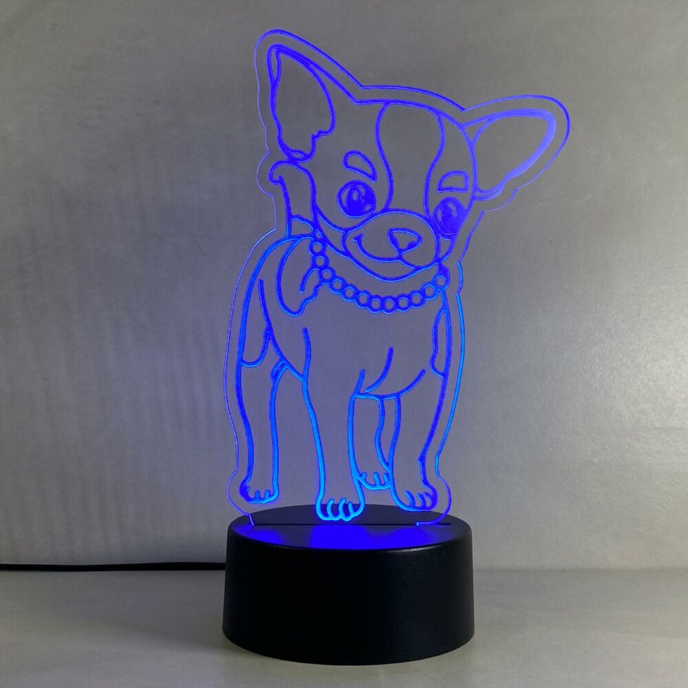 Lampada chihuahua con Scritta Personalizzata Regplex Base LED RGB - immagine 8