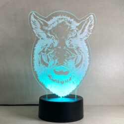 Lampada Cinghiale Wild Boar con Scritta Personalizzata Regplex Base LED RGB - immagine 3