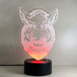 Lampada Cinghiale Wild Boar con Scritta Personalizzata Regplex Base LED RGB - immagine 4