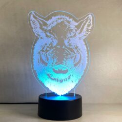 Lampada Cinghiale Wild Boar con Scritta Personalizzata Regplex Base LED RGB - immagine 6