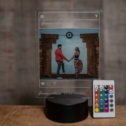 Lampada con Stampa Personalizzata Instagram Post Regplex Base LED RGB - immagine 3