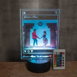 Lampada con Stampa Personalizzata Instagram Post Regplex Base LED RGB