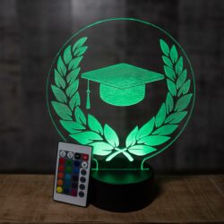Lampada Corona di Laurea con Scritta Personalizzata Regplex Base LED RGB - immagine 4